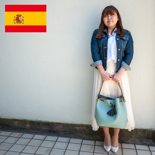 スペイン直送/タッセル付2wayバッグ(ポーチ付/ミントグリーン)